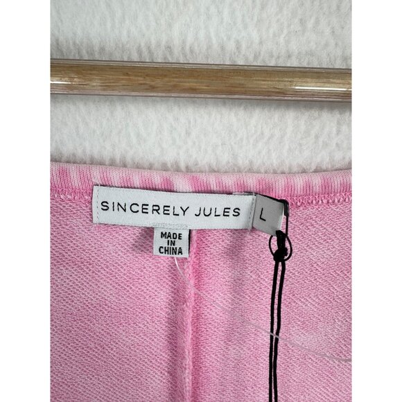 sincerely Jules Lagen Look relaxed lounge jumpsuit light pink 90s sz L - Picture 2 of 8